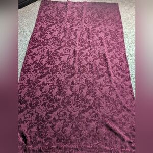 Damask Pattern Curtin Panel Burgundy Velvety Velour Rich Gem Color